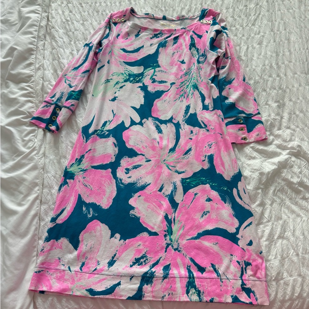 Lilly Pulitzer Sophie Dress Tidal Wave Pans Garden